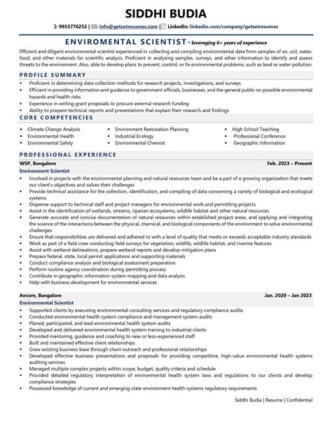 Scientist Resume Template PDF