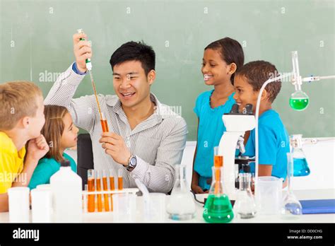 A scientist teaching a class