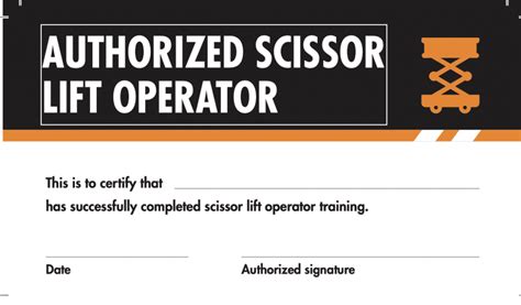 Scissor Lift Certification Card Template 1