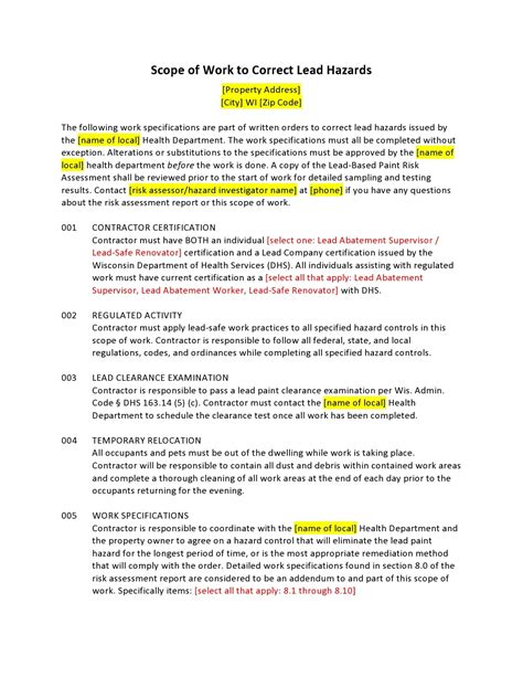 A detailed scope of work clause in a wedding videography contract