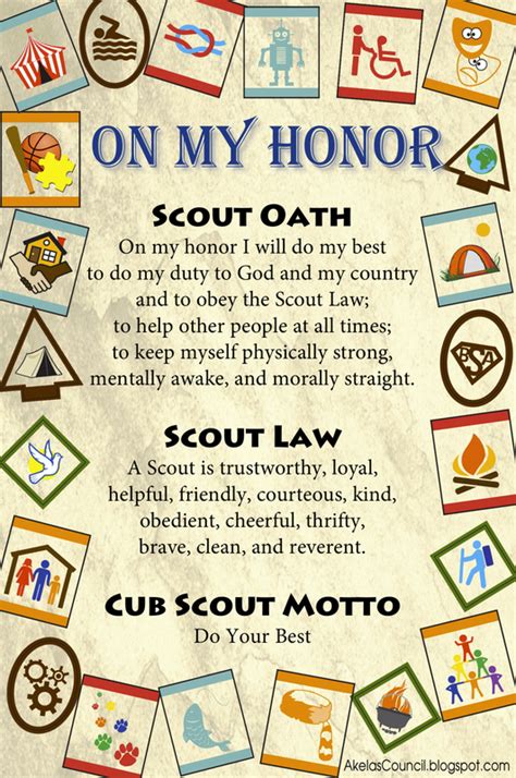 Scout Oath and Law Certificate of Completion for Kids