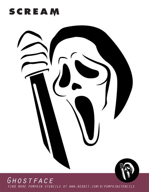 Scream pumpkin carving template 2