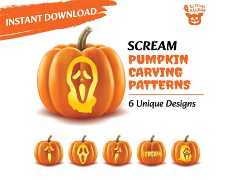 Scream pumpkin carving template 3