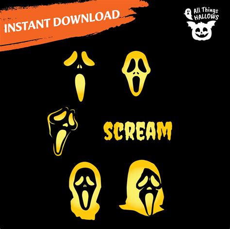 Scream pumpkin carving template 4