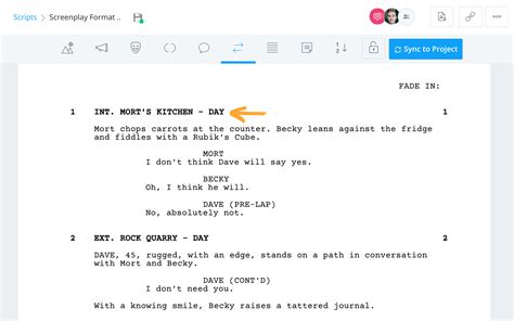 Screenplay Formatting Example