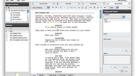 Image of screenwriting software