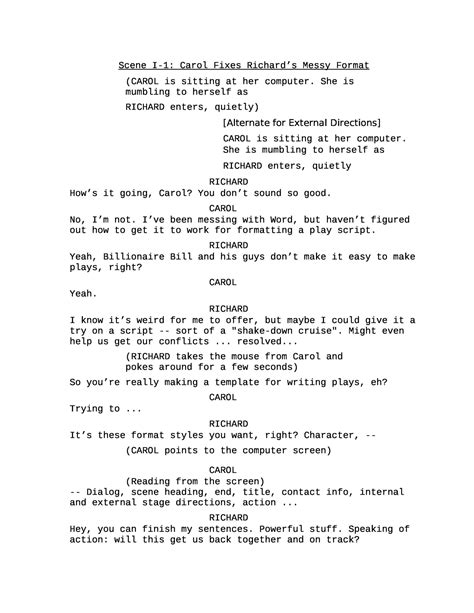 Screenwriting template Word template