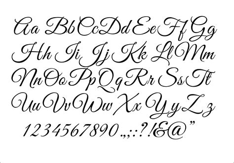 Script alphabet fonts