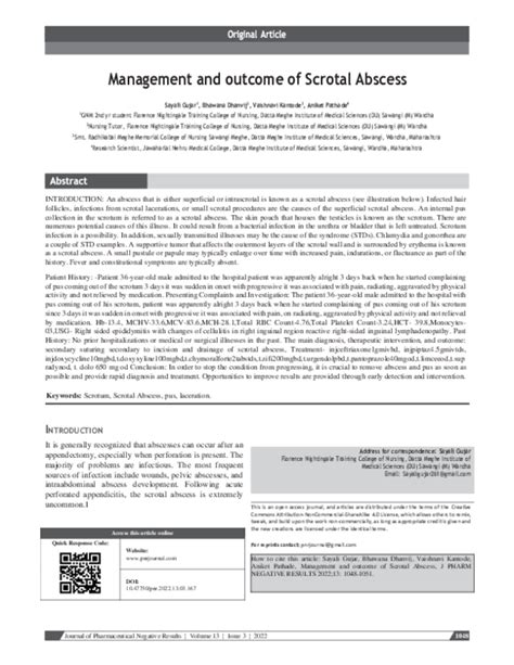 Description of Scrotal Abscess Management