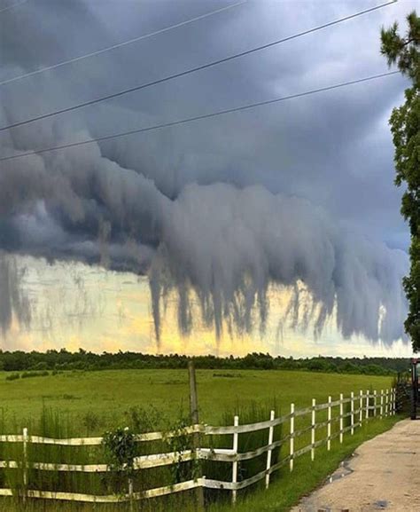 Scud clouds associated with thunderstorms