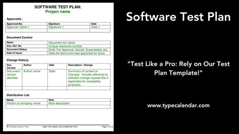 SDLC Test Plan Template