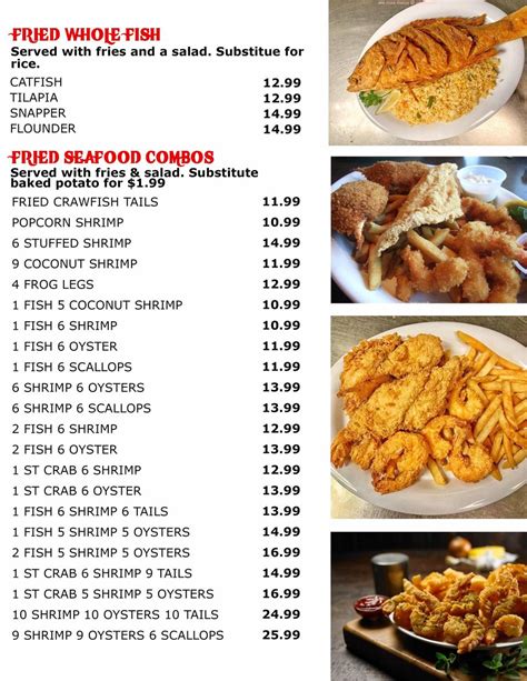 Mayflower Seafood Menu Options