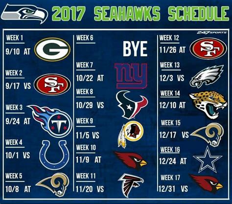 Seahawks Fan Schedule