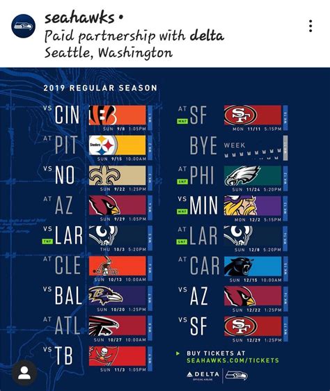 Seahawks Printable Schedule 1