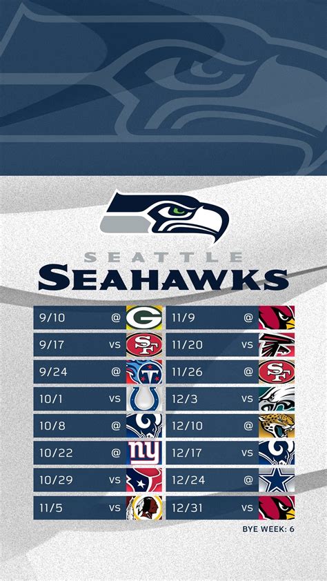 Seahawks Printable Schedule 8