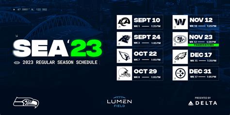 Printable Seahawks Schedule