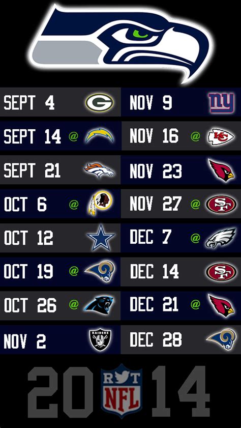 Seahawks Schedule Mobile Wallpaper