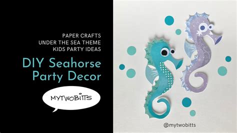 Seahorse party decoration template