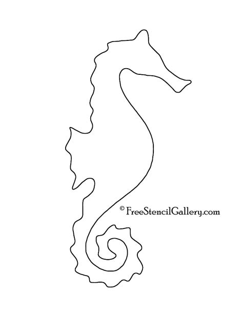 Seahorse stencil template for art projects