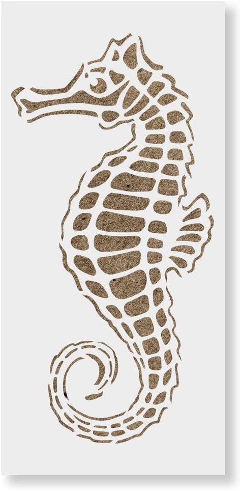 Seahorse stencil template for art projects