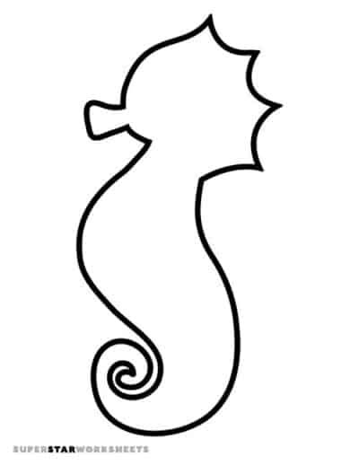 Seahorse template printables for kids and adults