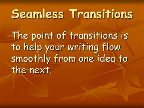 Seamless transitions examples