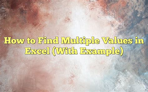 Search Multiple Values