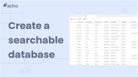 Searchable Database Example