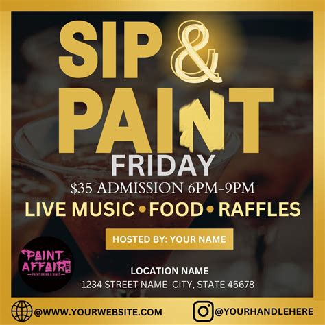 Seasonal Paint and Sip Flyer