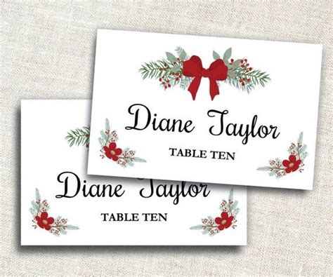 Seasonal place card template