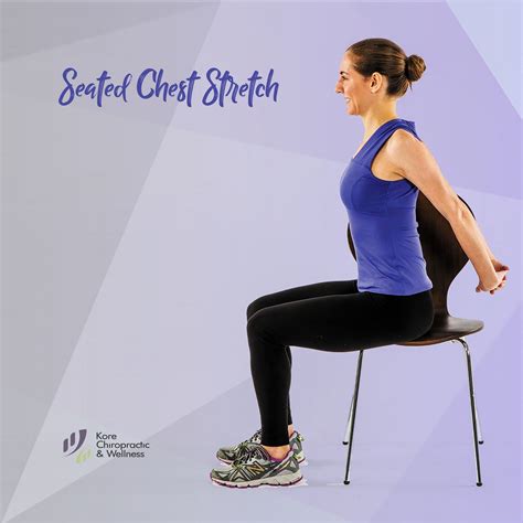 Senior performing seated chest stretch