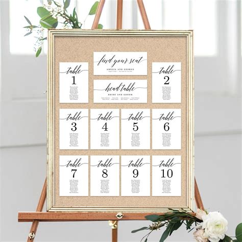 Wedding Seating Chart Card Template