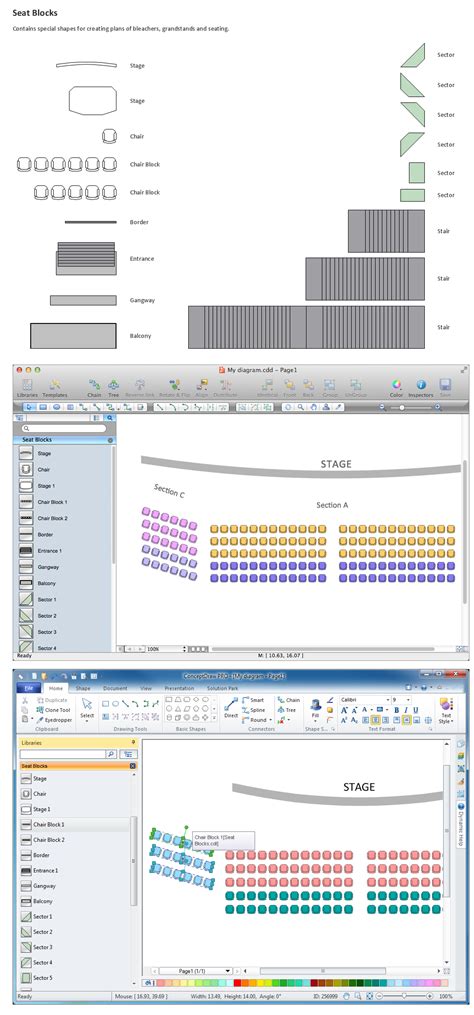 Seating chart software on a computer screen