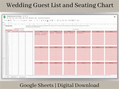 Seating Chart Spreadsheet