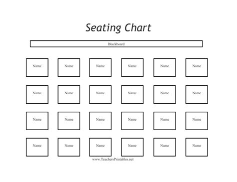 Seating Chart Template for PDF