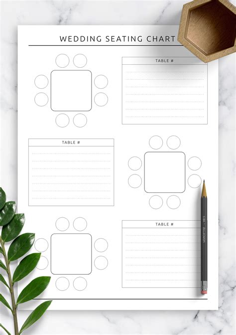 Seating chart template for wedding planners