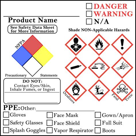 Secondary Container Label Template for Corrosive Substances