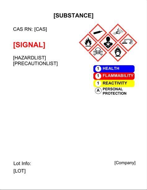 Secondary Container Label Template for Flammable Liquids