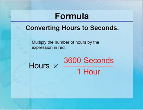 Seconds to Hours Formula