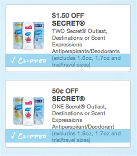 Secret Deodorant Coupons Printable