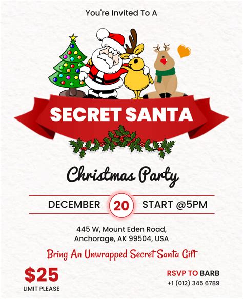 Secret Santa Flyer Ideas Templates