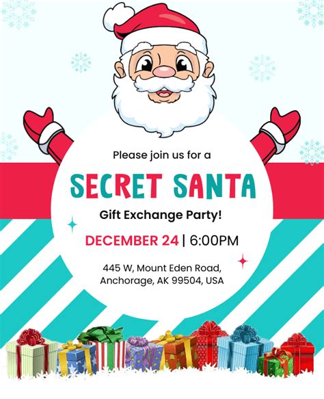 Secret Santa Gift Exchange Flyer Templates