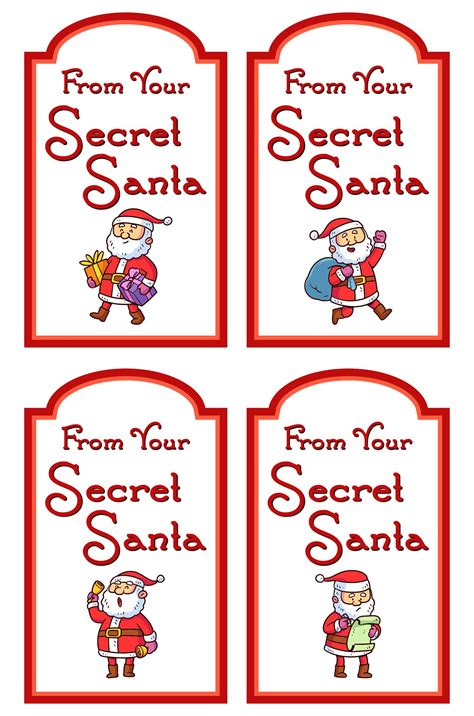 Secret Santa gift tags