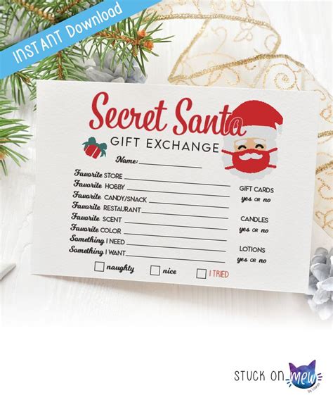 Secret Santa List with Gift Ideas