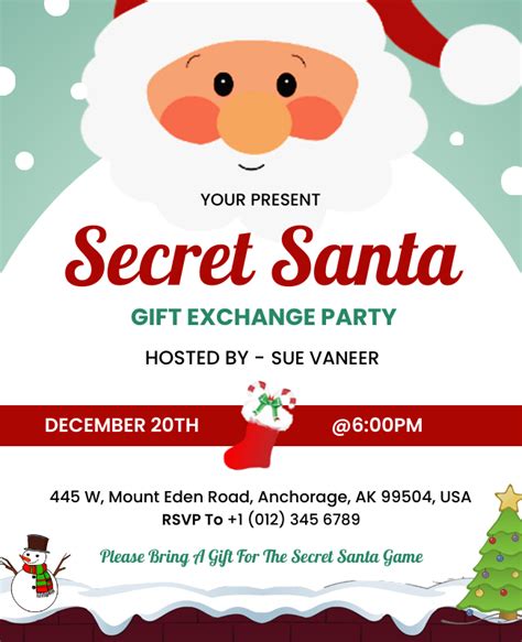 Secret Santa Party Flyer Templates