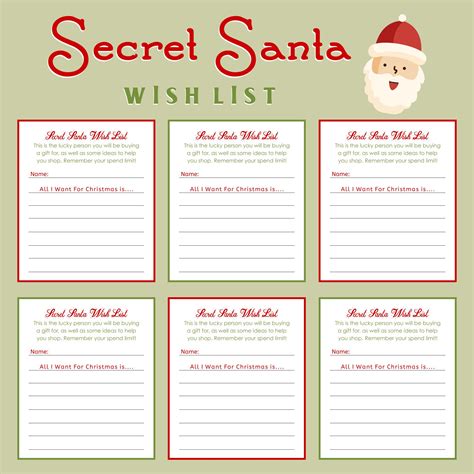 Secret Santa printable for offices