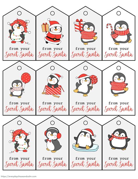 Secret Santa Tags Printable