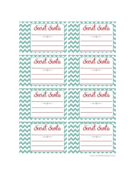 Secret Santa Templates for Work