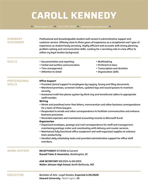 Secretary Resume Examples Image