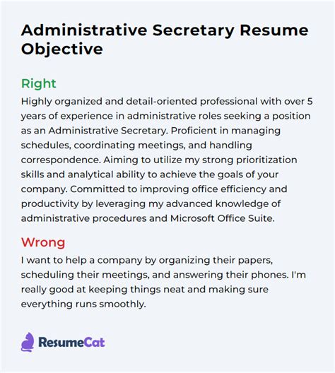 Secretary Resume Objective Image